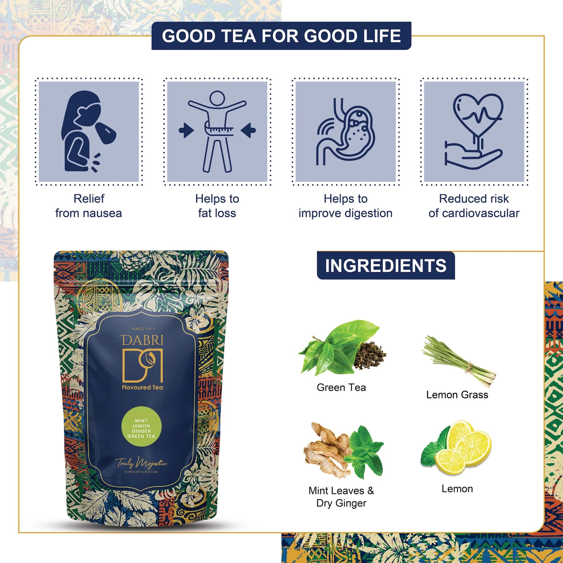 Mint Lemon Ginger Green Tea