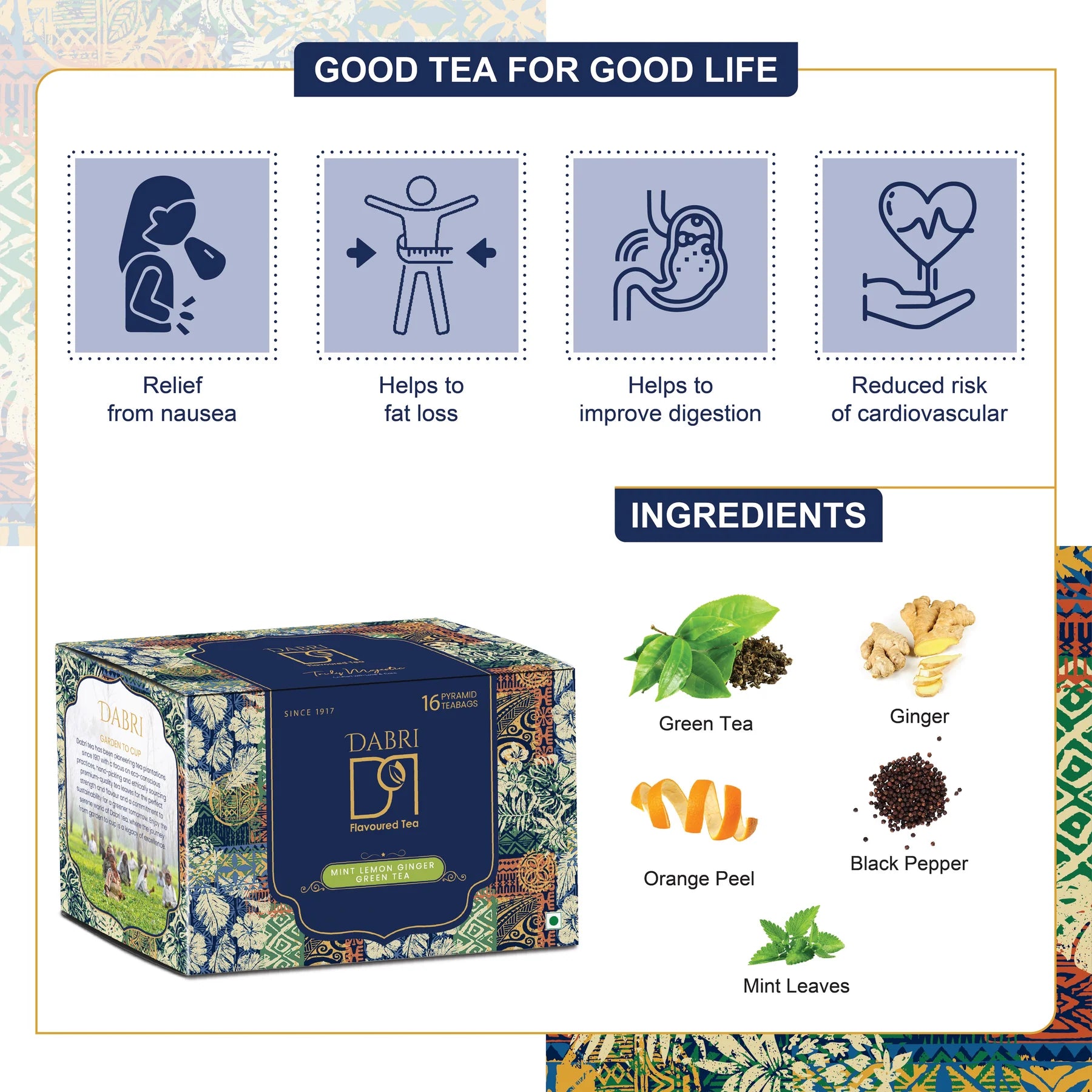 Mint Lemon Ginger Green Tea